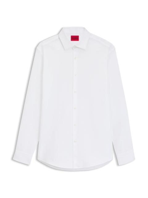 HUGO SLIM-FIT SHIRT IN COTTON WITH LOGO JACQUARD