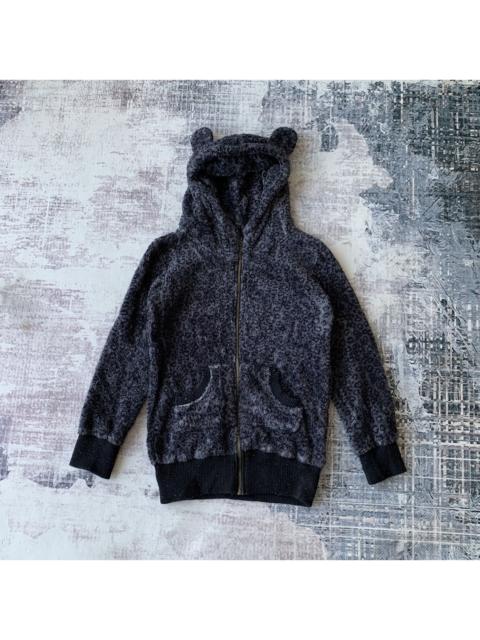 Other Designers Japanese Brand - CRYX Leopard Animal Ear Zip Up Fleece Hoodie
