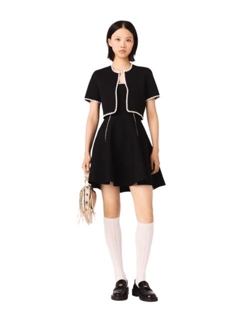 maje maje Topstitched cropped cardigan in Black at Nordstrom