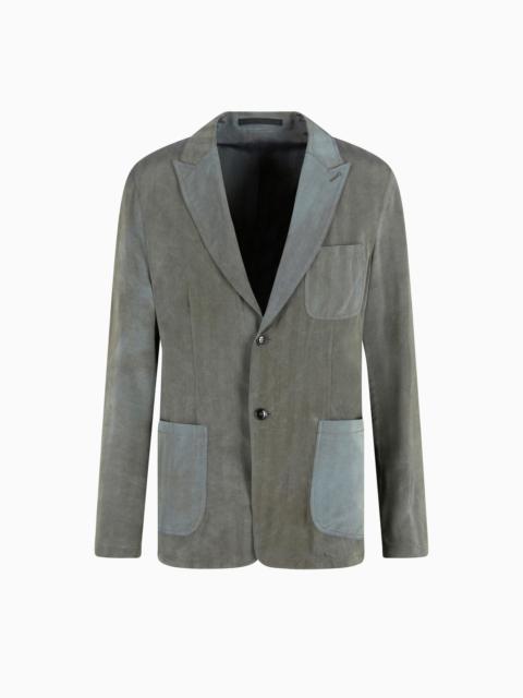 GIORGIO ARMANI SINGLE-BREASTED JACKET IN IRIDESCENT VISCOSE