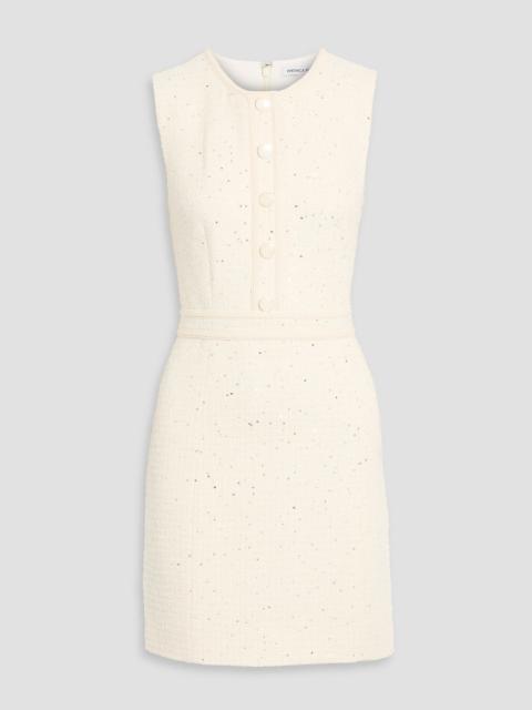VERONICA BEARD Julie embellished cotton-blend tweed mini dress