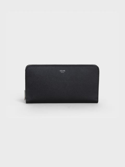 CELINE Large zipped wallet in Grained calfskin