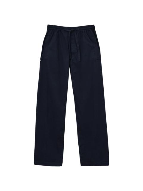 drawstring-waist straight-leg trousers