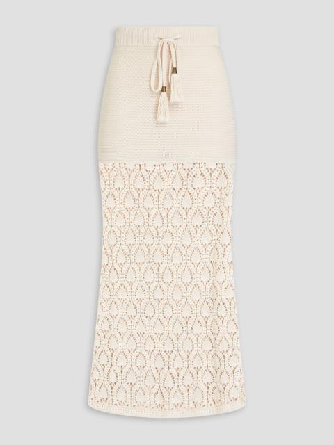 Zimmermann Crocheted cotton midi skirt