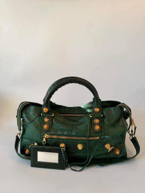 BALENCIAGA Balenciaga Green Leather Giant 21 Gold Part Time Bag