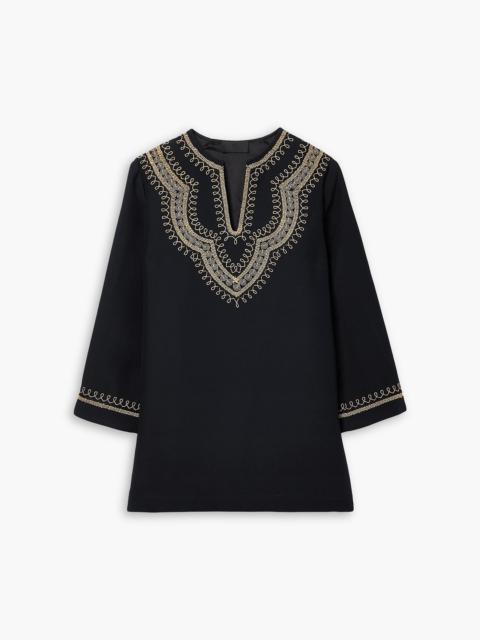 NILI LOTAN Karine embroidered wool and silk-blend tunic