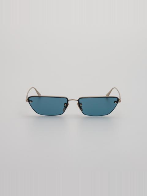 LINDA FARROW Cleo Cat Eye Sunglasses in Aqua