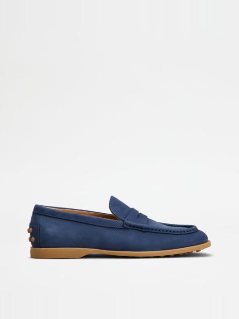 Tod's LOAFERS IN NUBUCK - BLUE