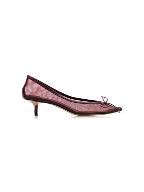 JACQUEMUS Tourni B Leather-Trimmed Mesh Pumps burgundy
