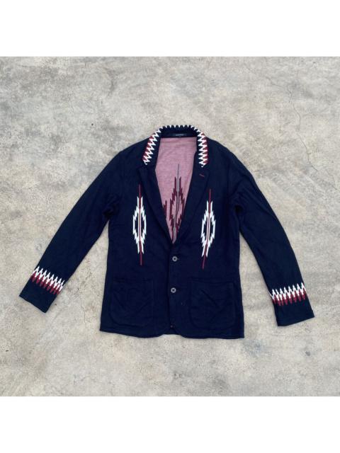 Other Designers Japanese Native Chimayo Pattern Knit Blazer Jacket