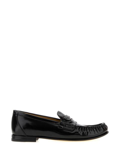 FENDI Fendi Women Black Leather Fendi Scrunch Loafers