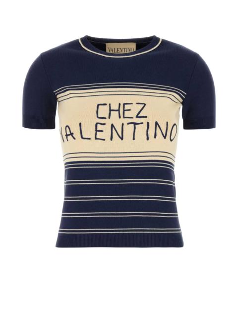 Valentino Valentino Garavani Women Navy Blue Cotton Sweater