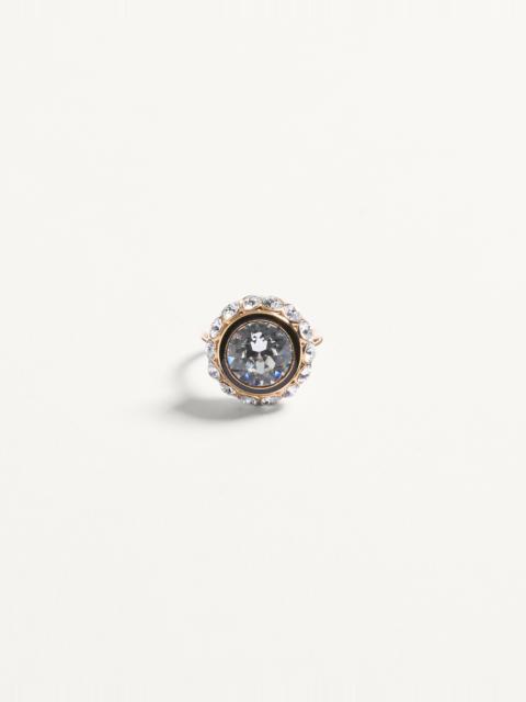 Valentino VLOGO SIGNATURE RING IN METAL, ENAMEL AND CRYSTALS