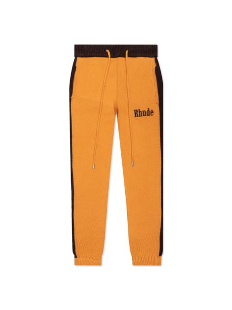 RHUDE KNIT TRACK PANT - YELLOW/BLACK