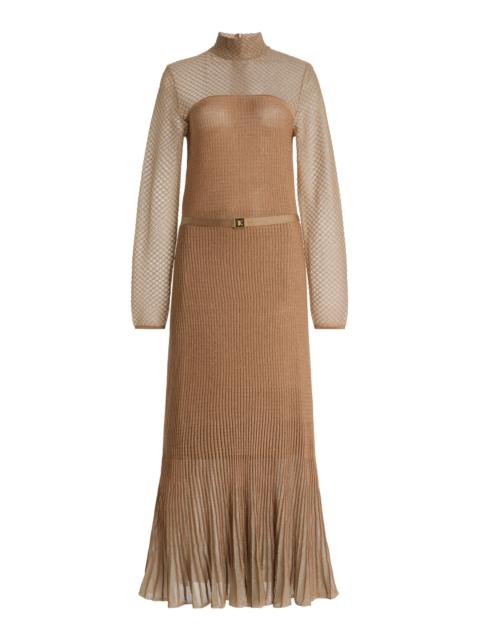 Zimmermann Hypnotic Metallic-Knit Midi Dress metallic