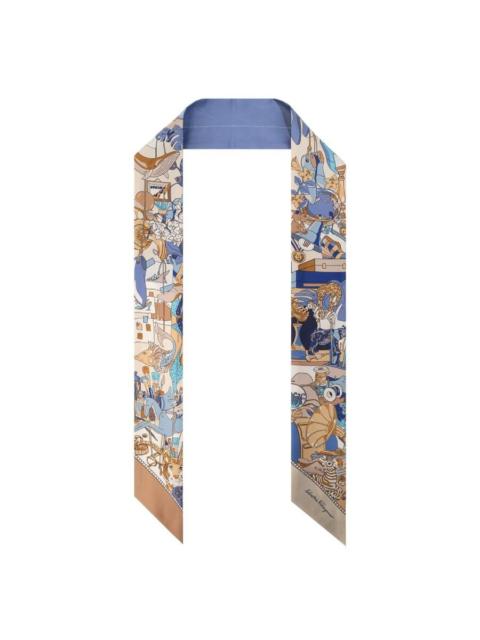 FERRAGAMO Ferragamo Patterned Silk Neckerchief