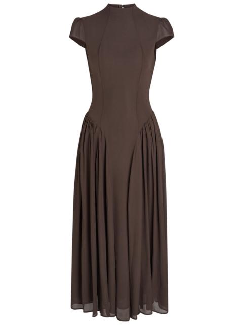 Reformation Reformation Maven Mock-neck Chiffon Midi Dress