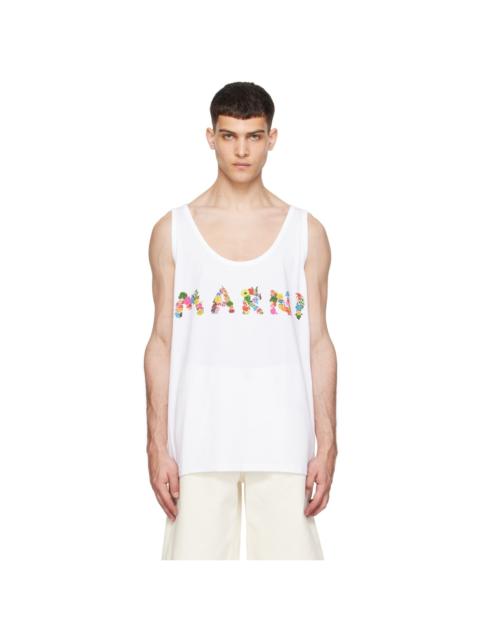 Marni White Printed Tank Top
