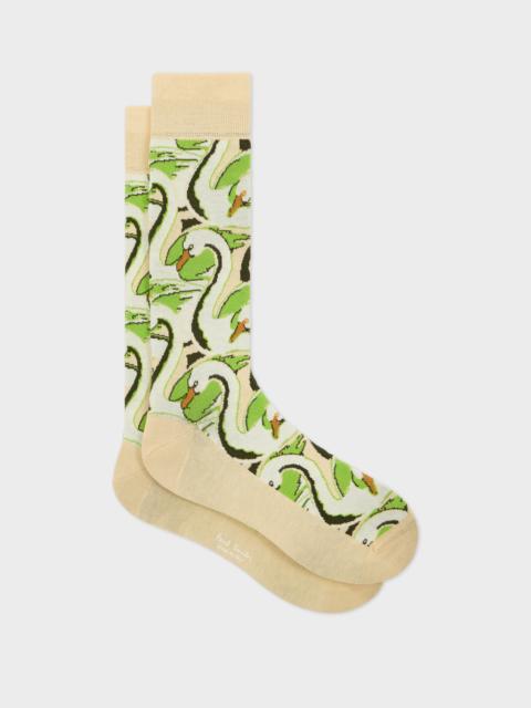 Paul Smith Beige 'Swan' Socks