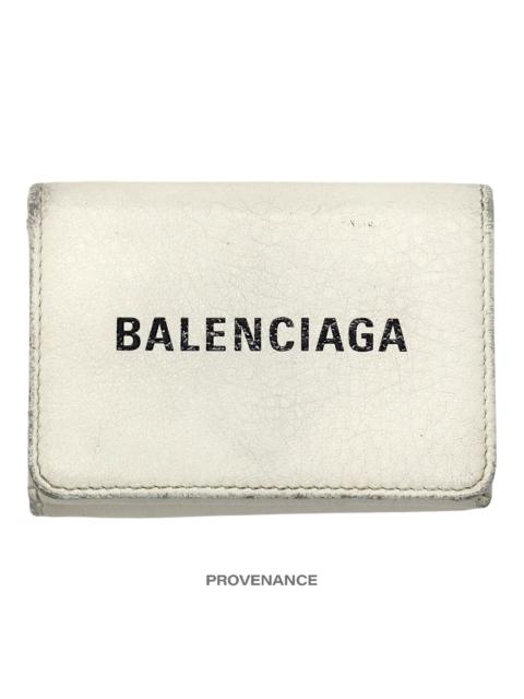 BALENCIAGA Balenciaga Logo Print Trifold Wallet - White