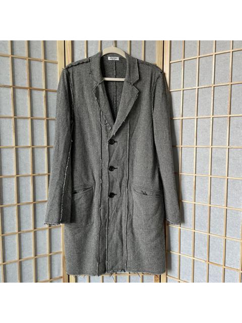 Engineered Garments reversible wool chester coat in brown / beige herringbone