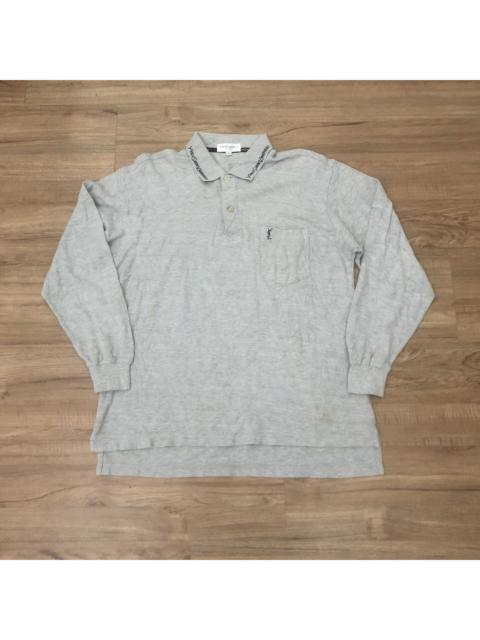 Other Designers Vintage - Vintage YSL Pour Homme Polo LS Shirt
