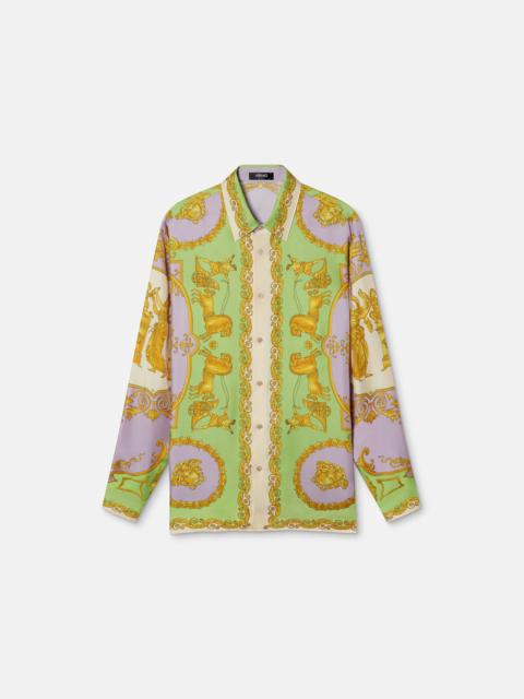 VERSACE Printed Silk Twill Regular Shirt