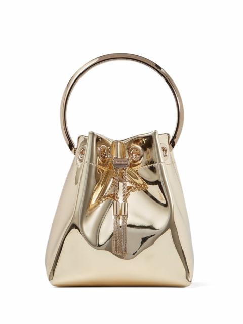 JIMMY CHOO Bon Bon Metallic-effect Bucket Bag