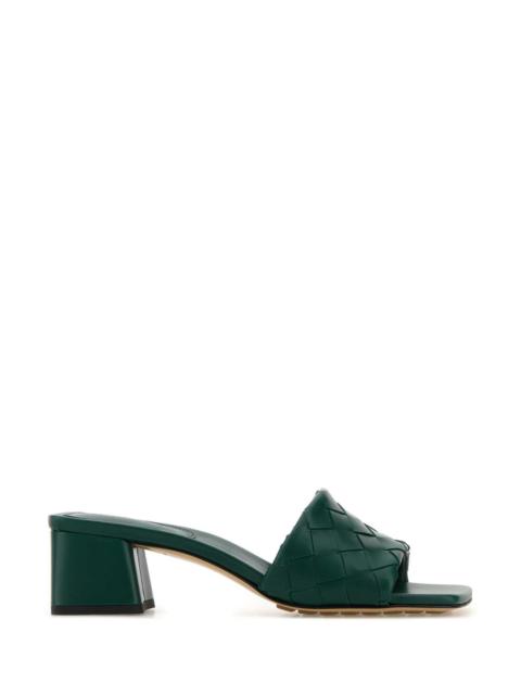 Bottega Veneta Bottega Veneta Women Emerald Green Leather Parco Mules