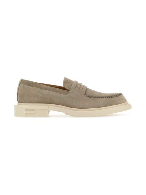 Dove Grey Suede Frame Loafers