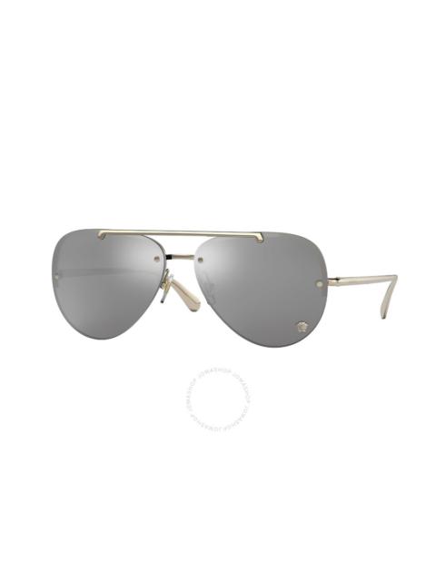VERSACE Versace Light Grey Silver Mirror Pilot Ladies Sunglasses VE2231 12526G 60