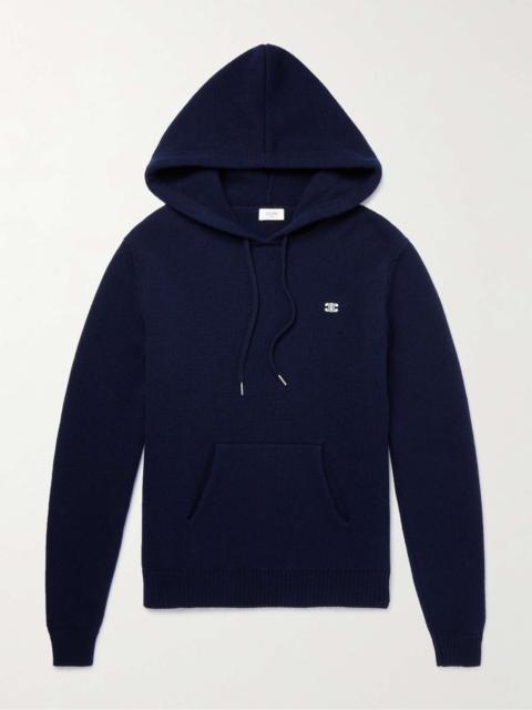 CELINE Logo-Embroidered Wool and Cashmere-Blend Hoodie