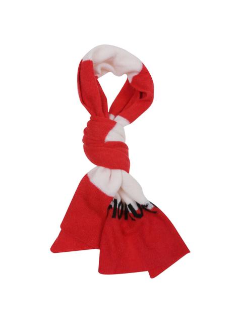 FIORUCCI Fiorucci Red Striped Logo Alpaca Scarf