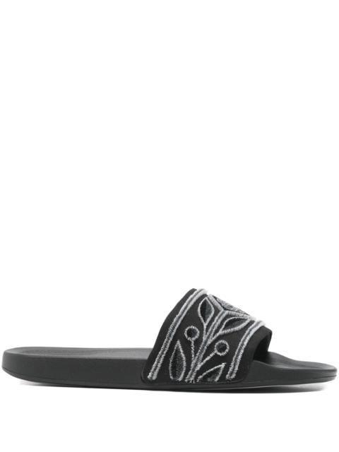 CASABLANCA embroidery slide sandals