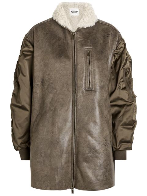 Isabel Marant Étoile Isabel Marant étoile Evina Shearling-trimmed Faux Leather Coat