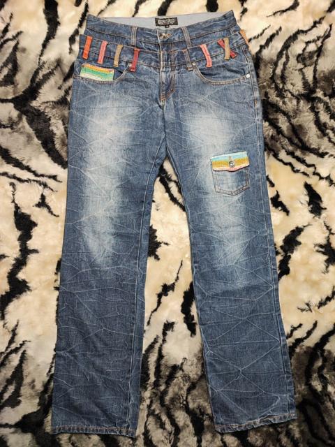 Other Designers If Six Was Nine × Le Grande Bleu (L.G.B.) × PPFM - Nylaus Jeans Explosion Double Waist Lightning Distress