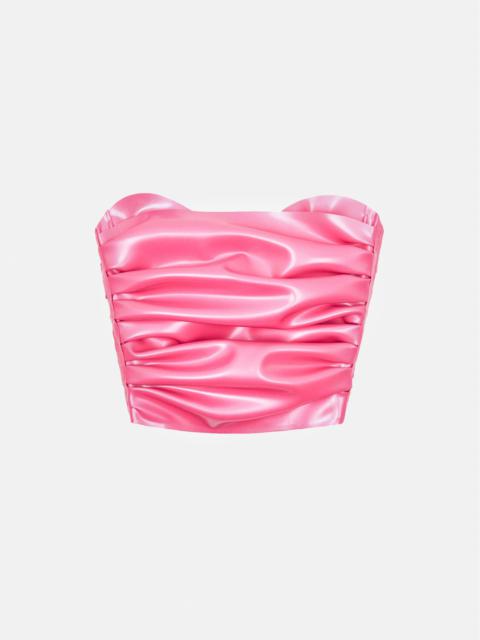 POSTER GIRL BARBOSSA BANDEAU  LATEX TOP FUCHSIA PINK