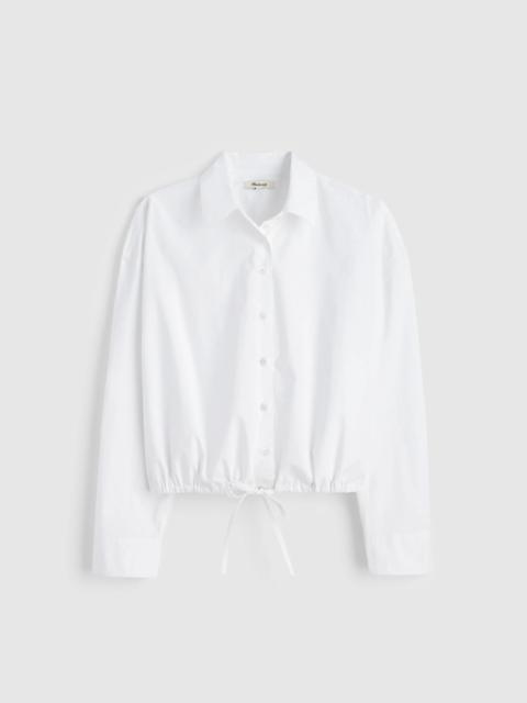Madewell Drawstring Button-Up Shirt in Poplin