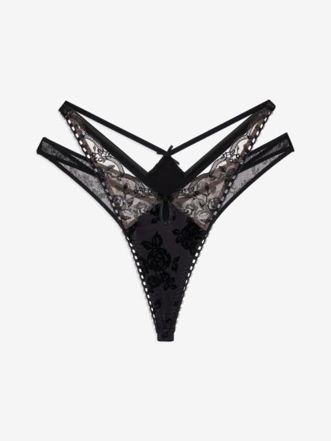 For Love & Lemons Sonia Double Layer Thong Panty