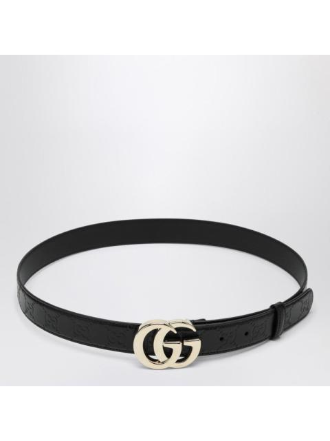 GUCCI Gucci Gg Milano Black Leather Belt Women