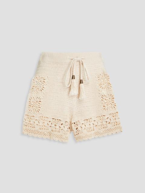 Zimmermann Crocheted cotton shorts