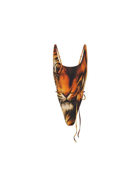SKIMS SKIMS x Roberto Cavalli Tie Waist One Piece Tiger Face Print