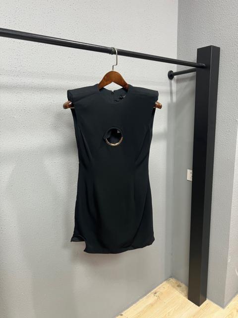 VERSACE Versace sleeveless dress with metal ring detail and cutouts at the chest.