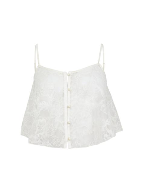 Fleur du Mal Jasmine Lace Flutter Camisole white
