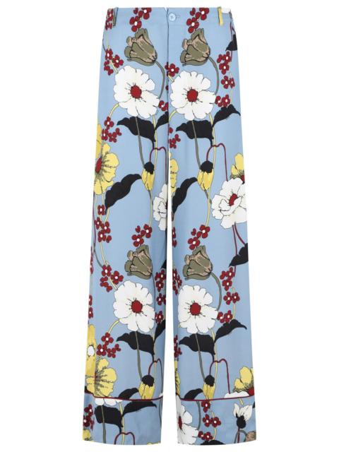Marni Marni Light Blue Viscose Trousers