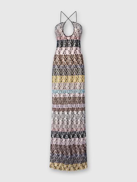 Missoni Missoni Long Dress With Embroidered Lace in Multicoloured at Nordstrom