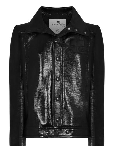 courrèges VINYL JACKET WITH TONAL LOGO | BLACK