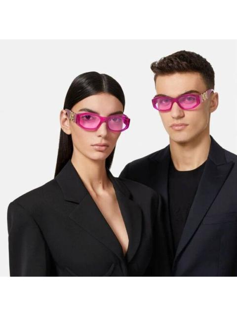 VERSACE NEW Versace VE4361 5334/5 Medusa Biggie Transparent Pink Rectangle Unisex