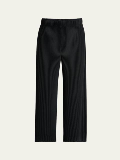 ISSEY MIYAKE Men's Black Pleated Trousers
