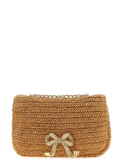 self-portrait 'Raffia bow charm' shoulder bag